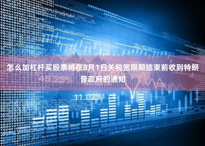 怎么加杠杆买股票将在8月1日关税宽限期结束前收到特朗普政府的通知